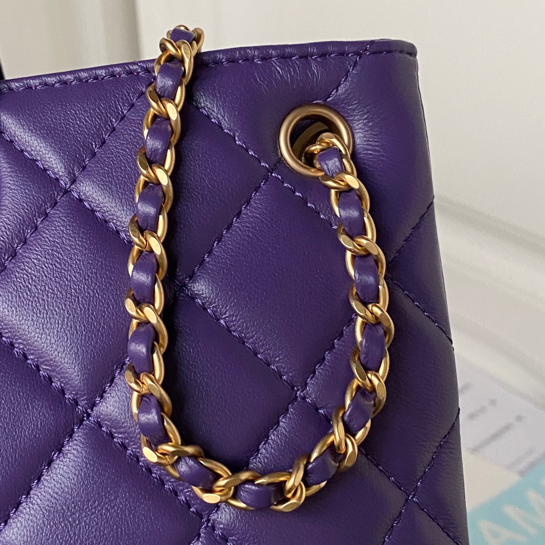 Lambskin Vintage Logo Cruise Shoulder Bag AS4603 Purple